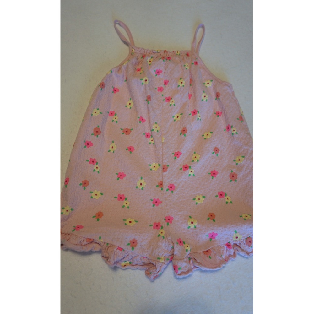 Zara Kids Girls Pink Floral Seersucker Ruffle Romper Size 5 Years 110cm